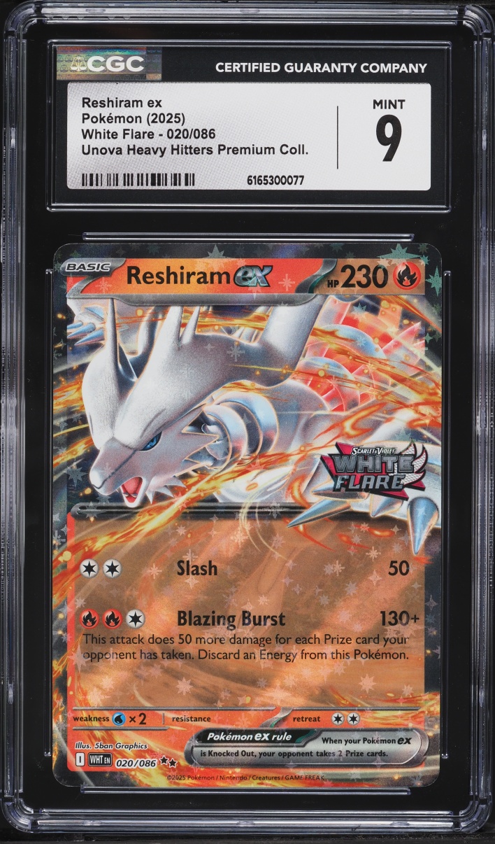 2025 Pokemon SV White Flare Unova Heavy Hitters Premium Holo Reshiram Ex #20 CGC 9 MINT