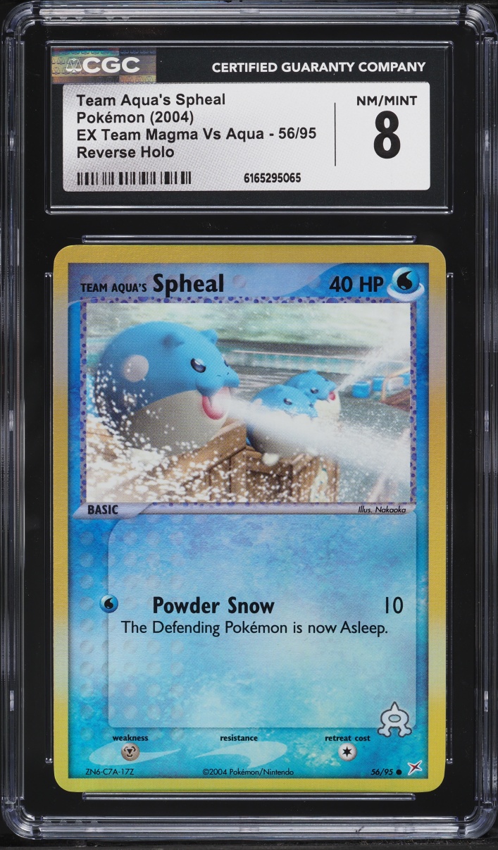 2004 Pokemon EX Team Magma Vs Aqua Reverse Holo Team Aqua's Spheal #56 CGC 8 NM-MT