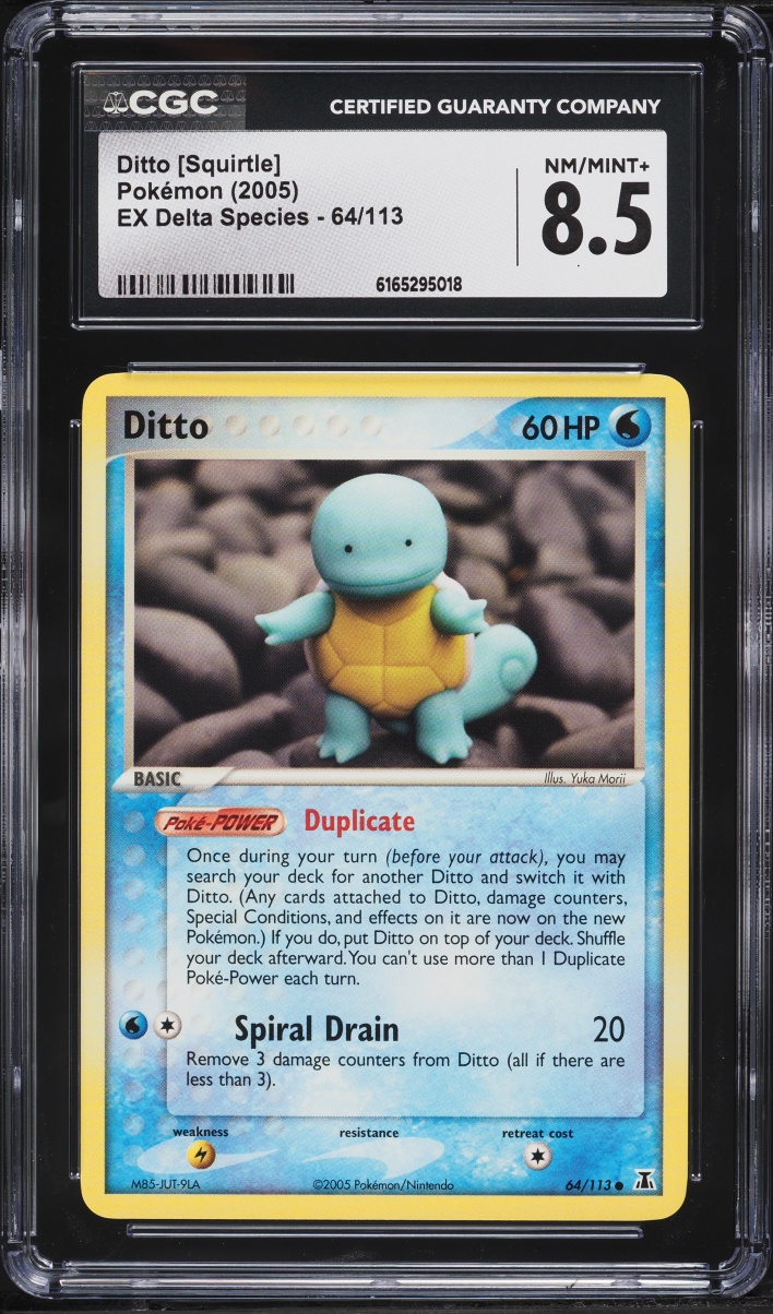2005 Pokemon EX Delta Species Ditto Squirtle #64 CGC 8.5 NM-MT+