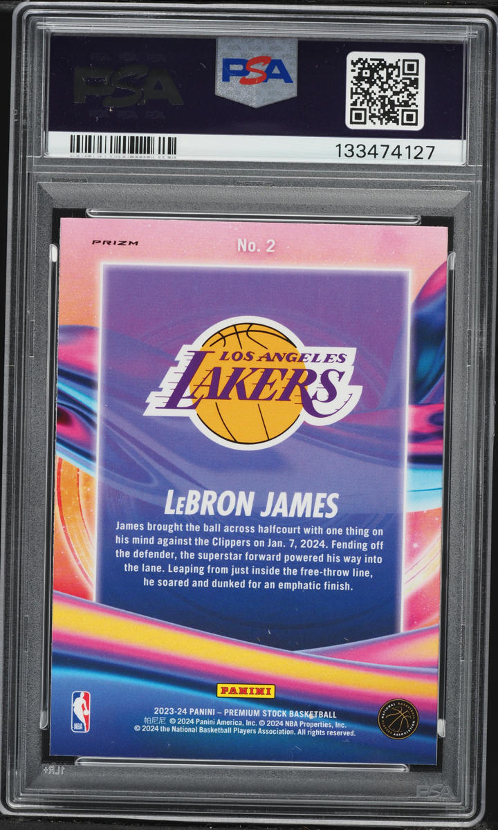 2023 Hoops Premium Stock Anti Gravity Silver Prizm LeBron James #2 PSA 10 GEM MINT