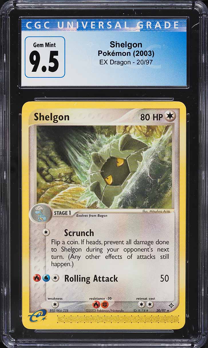 2003 Pokemon EX Dragon Shelgon #20 CGC 9.5 GEM MINT