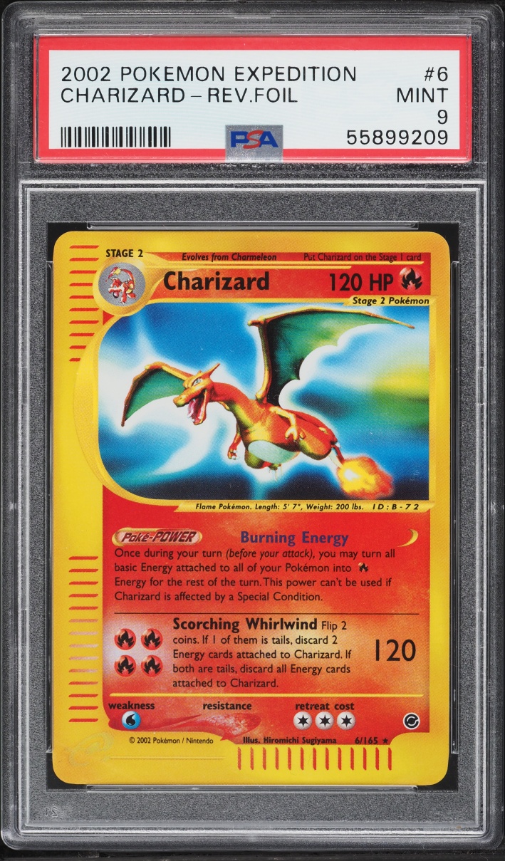 2002 Pokemon Expedition Reverse Holo Charizard #6 PSA 9 MINT