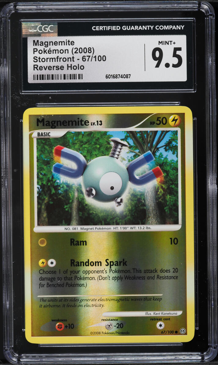2008 Pokemon Diamond & Pearl Stormfront Reverse Holo Magnemite #67 CGC 9.5 MINT+