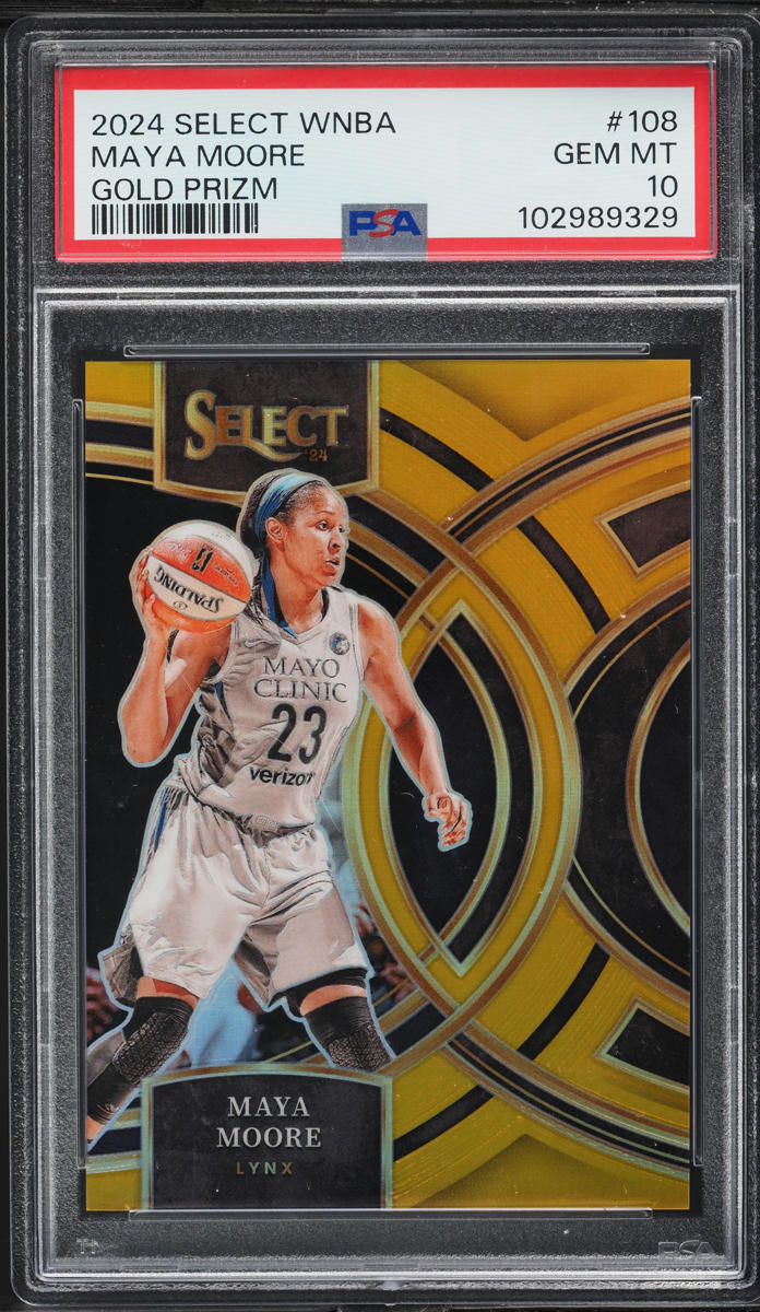 2024 Select WNBA Premier Gold Prizm Maya Moore /10 #108 PSA 10 GEM MINT ...