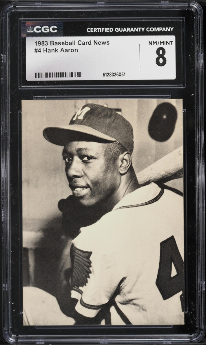 1983 Baseball Card News Hank Aaron #4 CGC 8 NM-MT