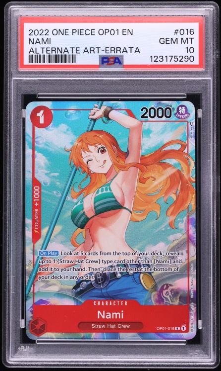 2022 One Piece Romance Dawn Errata Alt Art Nami #OP01-016 PSA 10 GEM MINT