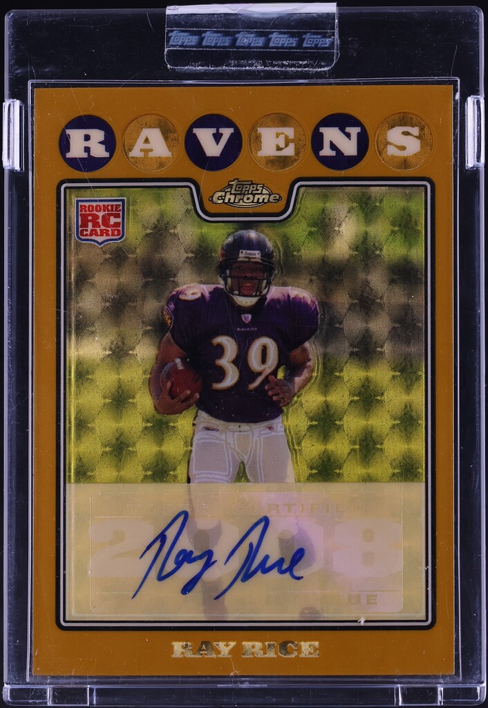 2008 Topps Chrome Uncirculated Gold Superfractor Ray Rice ROOKIE /10 #TC187