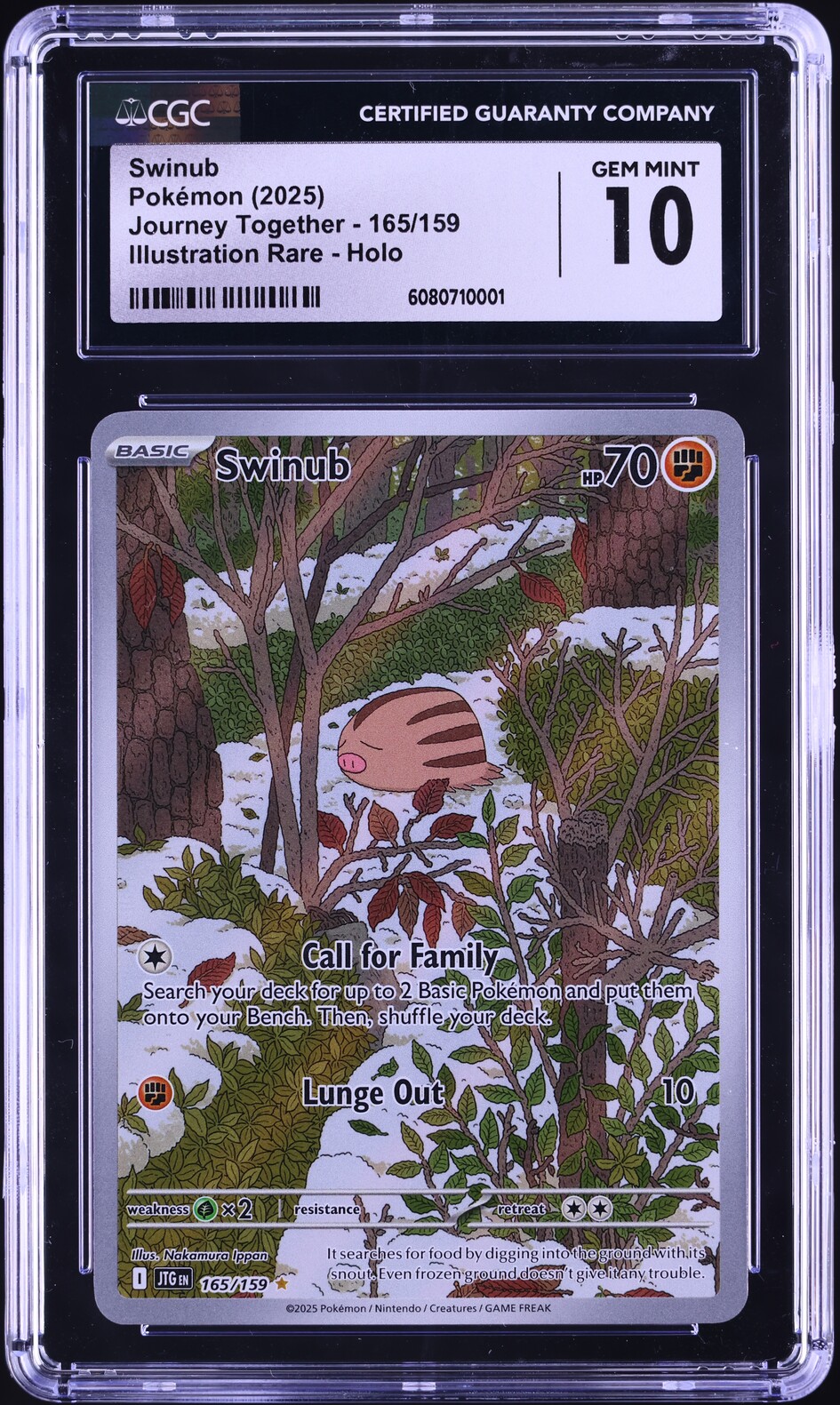 2025 Pokemon Scarlet & Violet Journey Together IR Swinub #165 CGC 10 GEM MINT