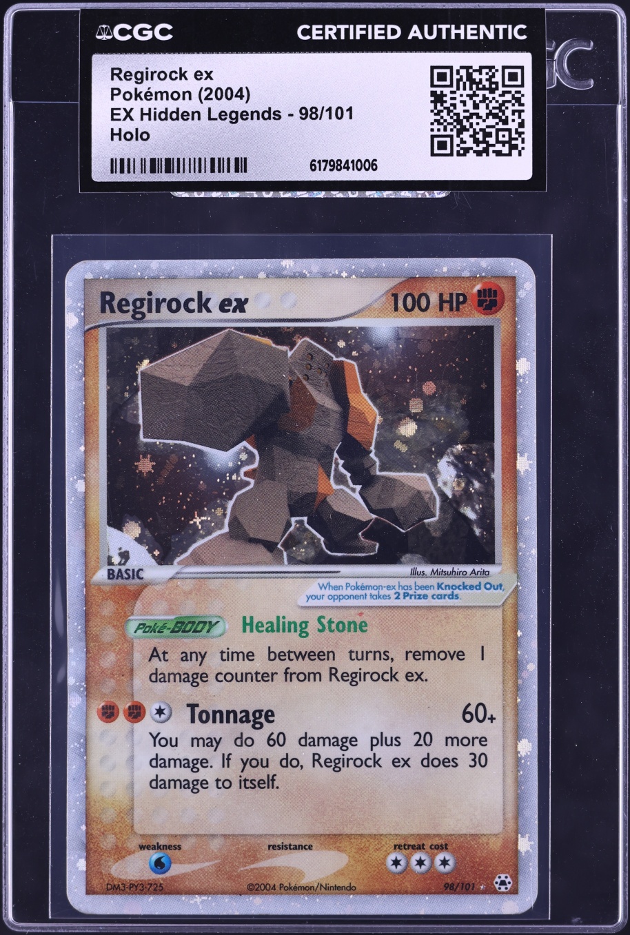 2004 Pokemon EX Hidden Legends Holo Regirock EX #98 CGC AUTH