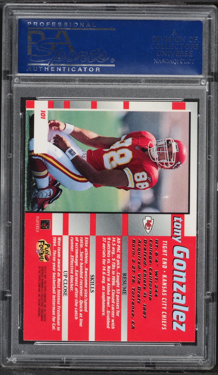 1997 Bowman's Best Tony Gonzalez ROOKIE #101 PSA 10 GEM MINT
