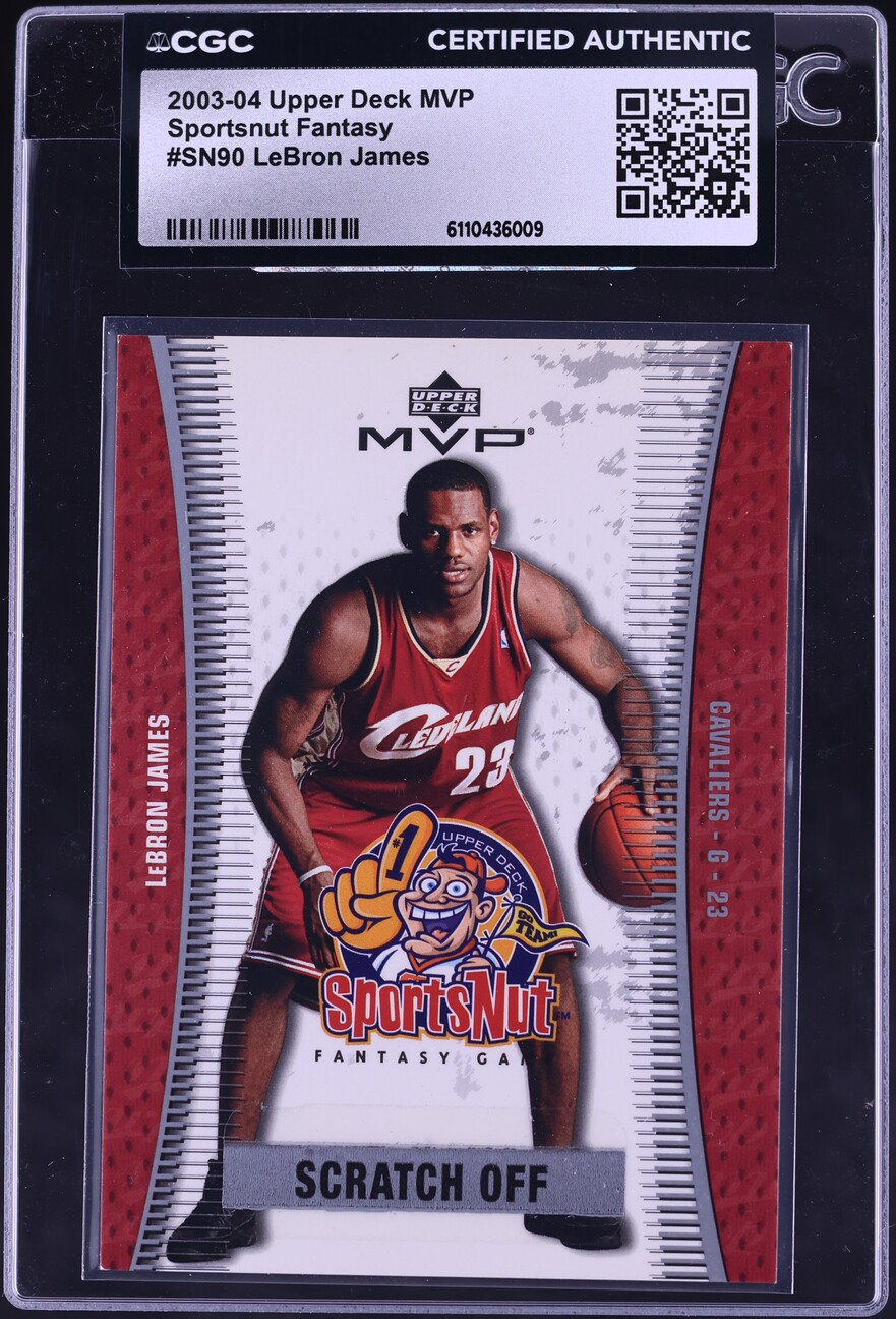 2003 Upper Deck MVP Sportsnut Fantasy LeBron James ROOKIE #SN90 CGC AUTH