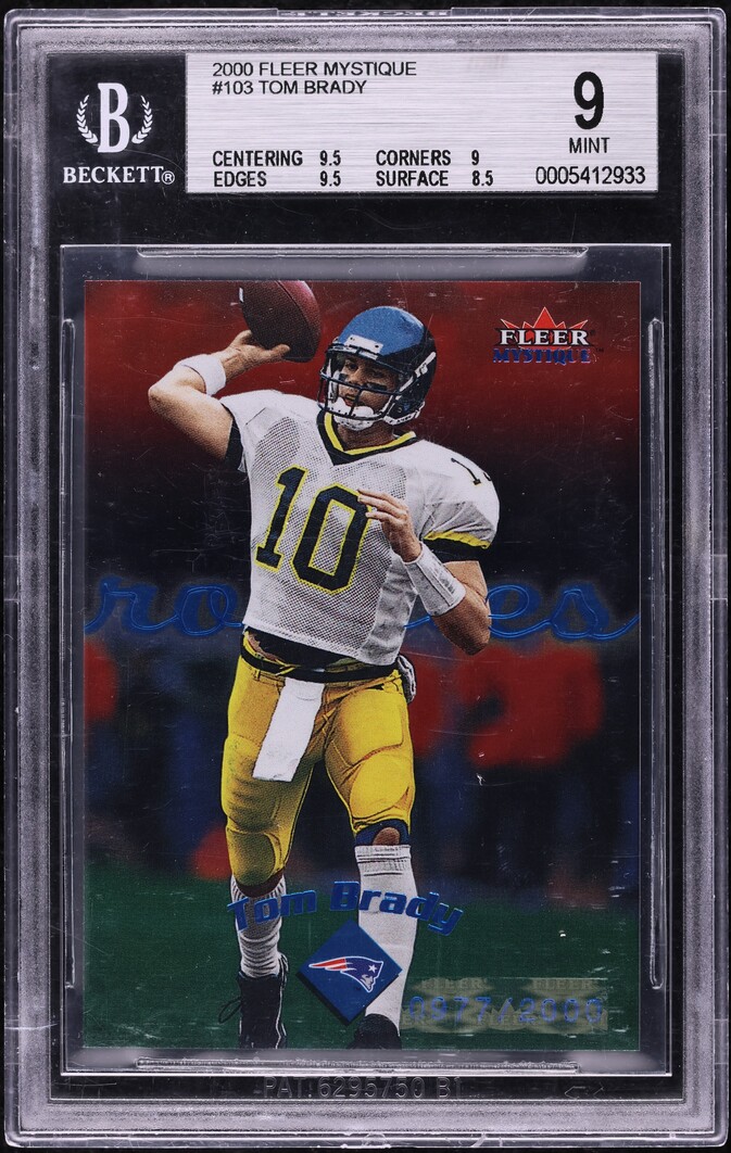 2000 Fleer Mystique Tom Brady ROOKIE /2000 #103 BGS 9 MINT