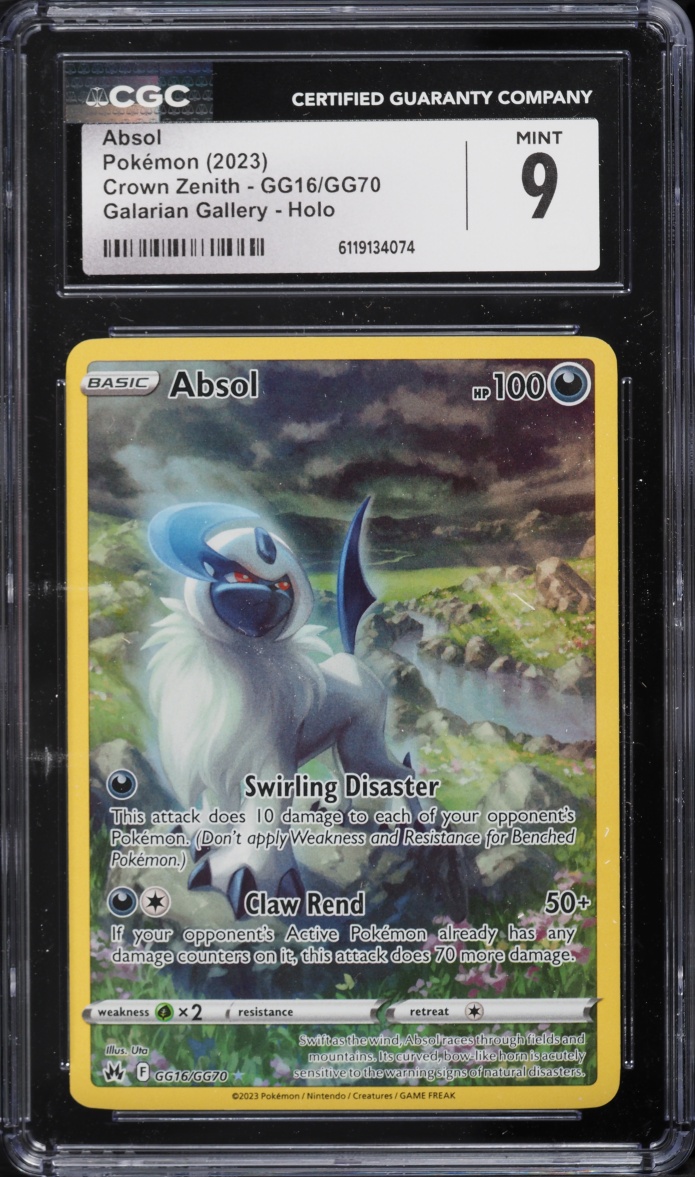 2023 Pokemon Sword & Shield Crown Zenith Galarian Gallery Alt Art Absol #GG16 CGC 9 MINT