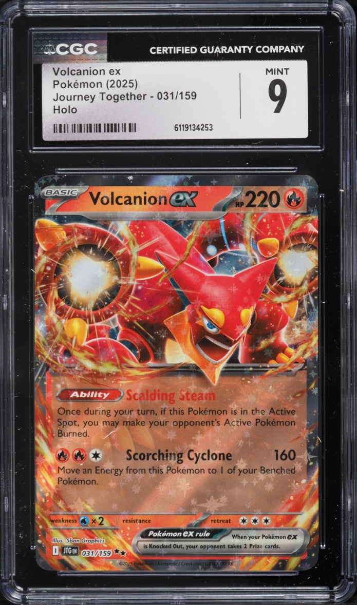 2025 Pokemon Scarlet & Violet Journey Together Holo Volcanion ex #31 CGC 9 MINT