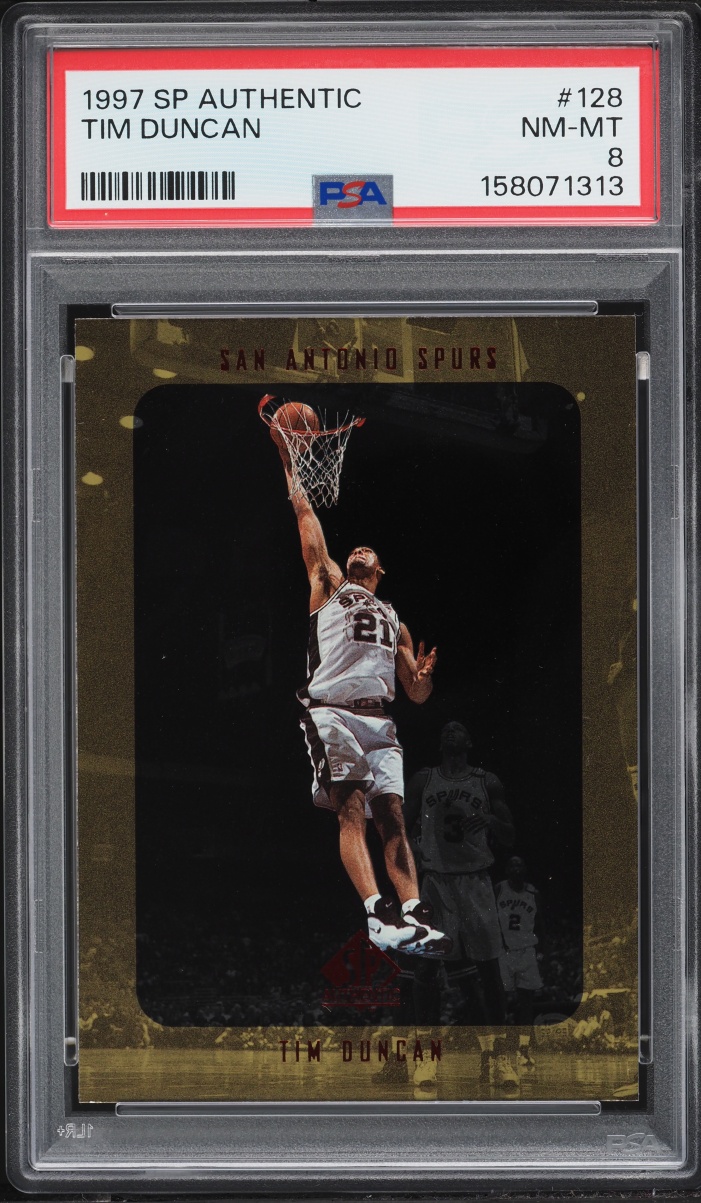 1997 SP Authentic Tim Duncan ROOKIE #128 PSA 8 NM-MT