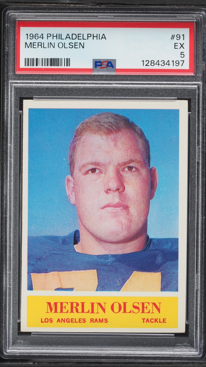 1964 Philadelphia Merlin Olsen ROOKIE #91 PSA 5 EX