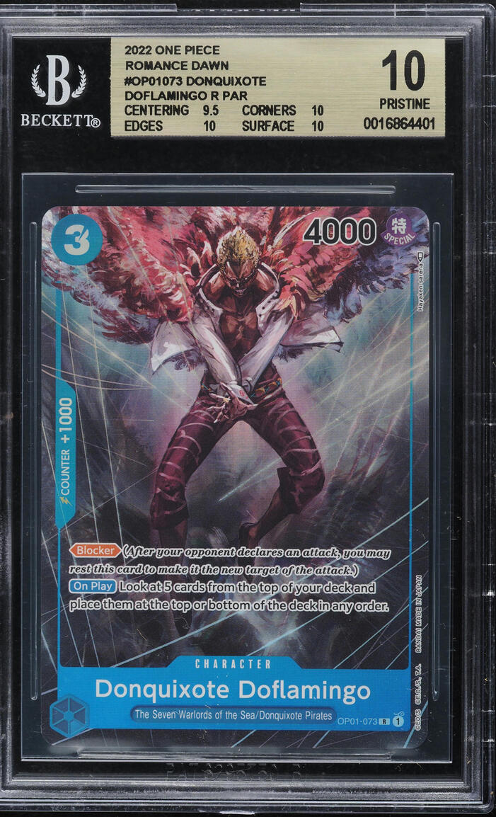 2022 One Piece Romance Dawn Donquixote Doflamingo #OP01-073 BGS 10 PRISTINE