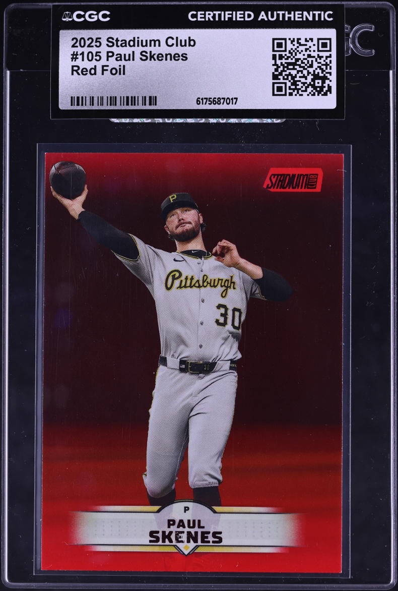 2025 Stadium Club Red Foil Paul Skenes #105 CGC AUTH