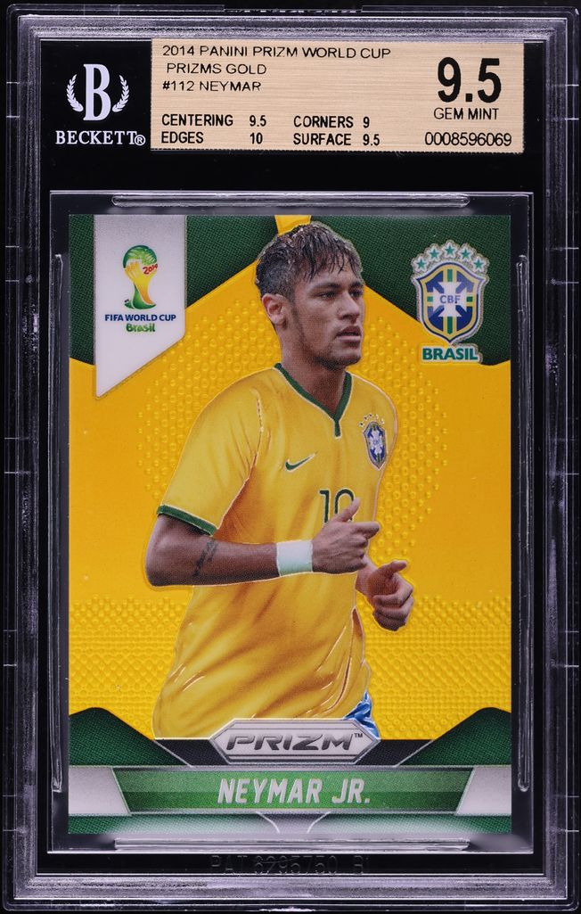 2014 Panini Prizm World Cup Gold Neymar Jr. /10 #112 BGS 9.5 GEM MINT
