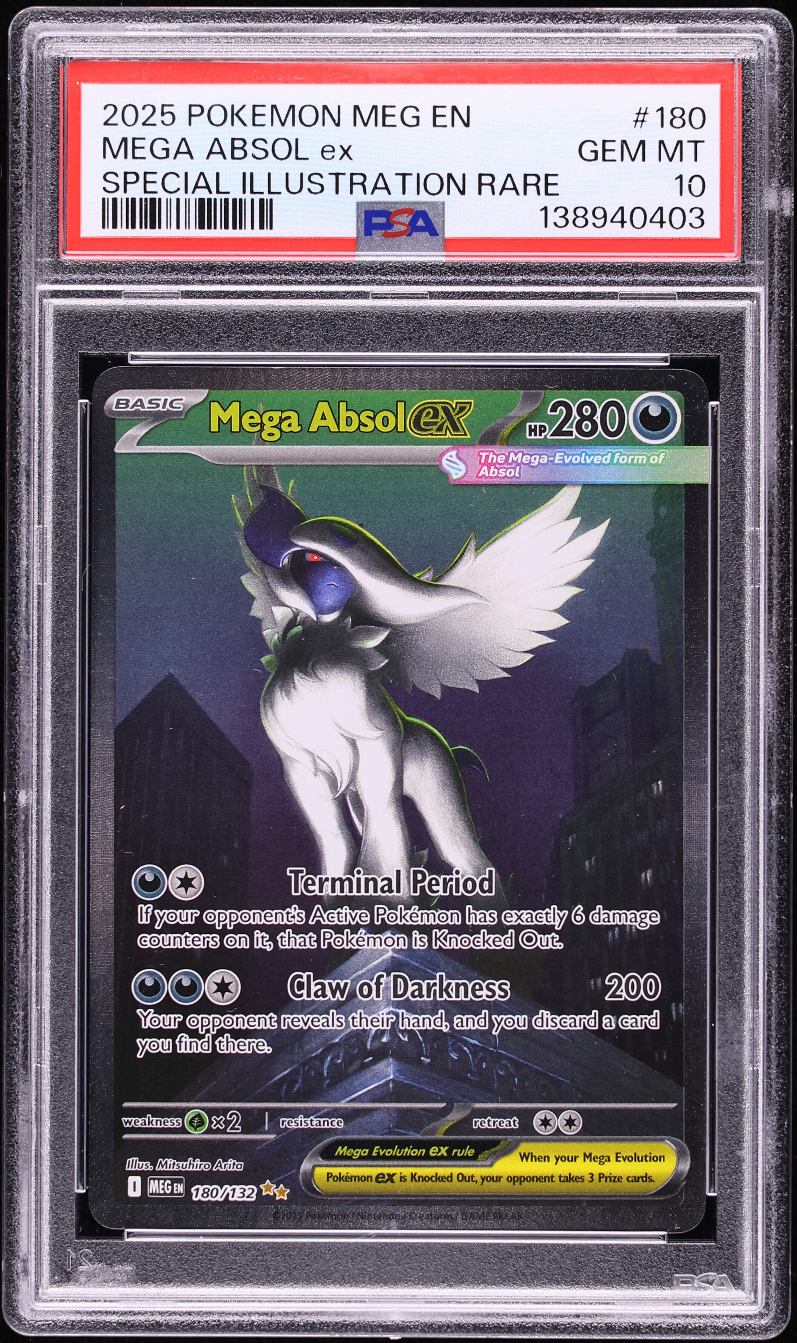 2025 Pokemon Mega Evolution SIR Mega Absol Ex #180 PSA 10 GEM MINT