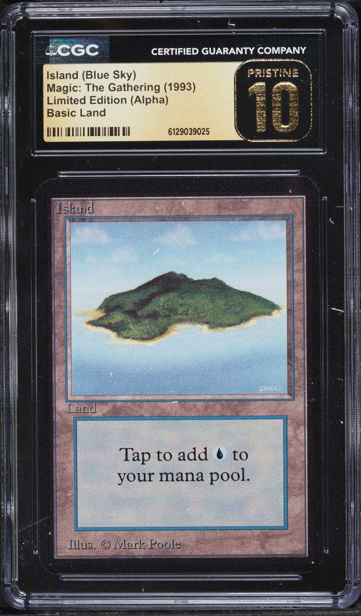 1993 Magic The Gathering MTG Alpha Basic Land Island (Blue Sky) CGC 10 PRISTINE