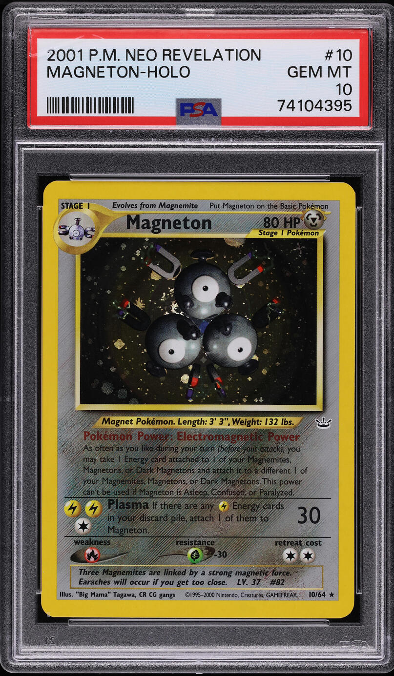 2001 Pokemon Neo Revelation Holo Magneton #10 PSA 10 GEM MINT