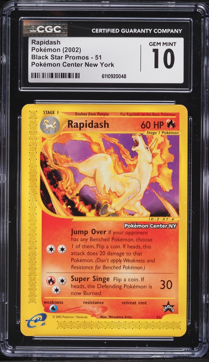 2002 Pokemon Black Star Promo Center New York Rapidash #51 CGC 10 GEM MINT