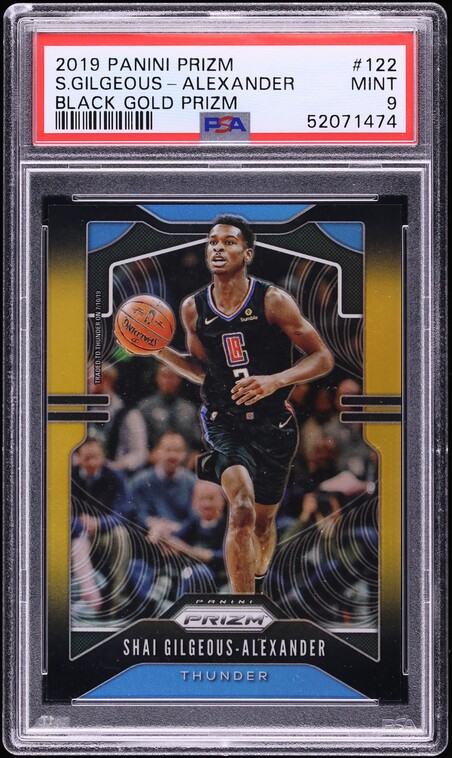 2019 Panini Prizm Black Gold Shai Gilgeous-Alexander 1/5 #122 PSA 9 MINT