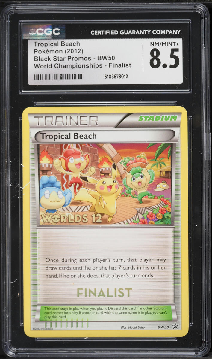 2012 Pokemon BW Promo World Championships Finalist Tropical Beach #BW50 CGC 8.5 NM-MT+