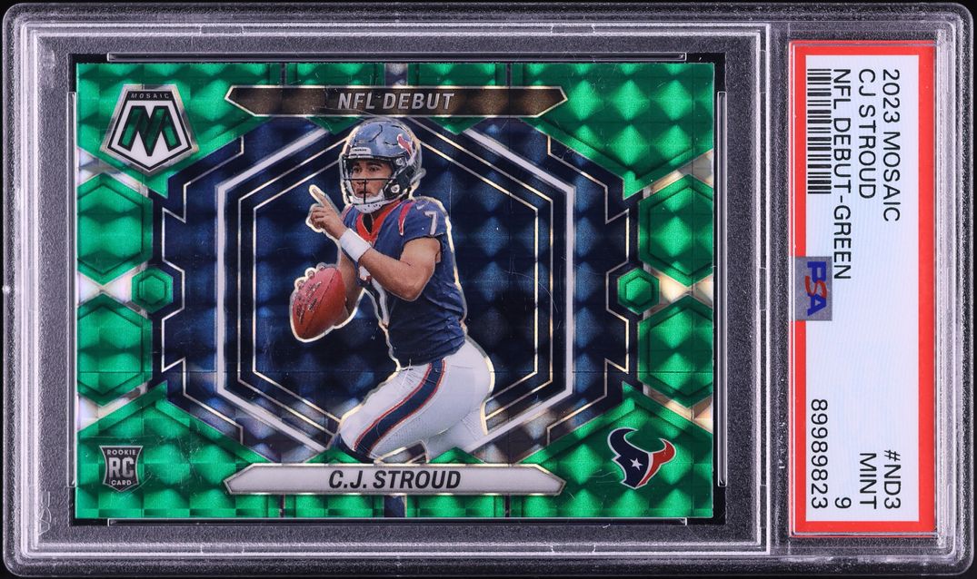 2023 Panini Mosaic Debut Green C.J. Stroud ROOKIE #ND3 PSA 9 MINT