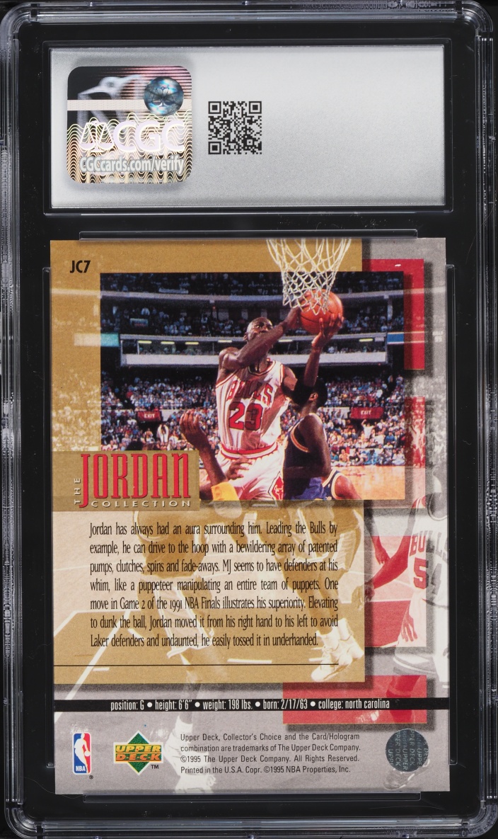 1995 Upper Deck The Jordan Collection Michael Jordan #JC7 CGC 7 NRMT