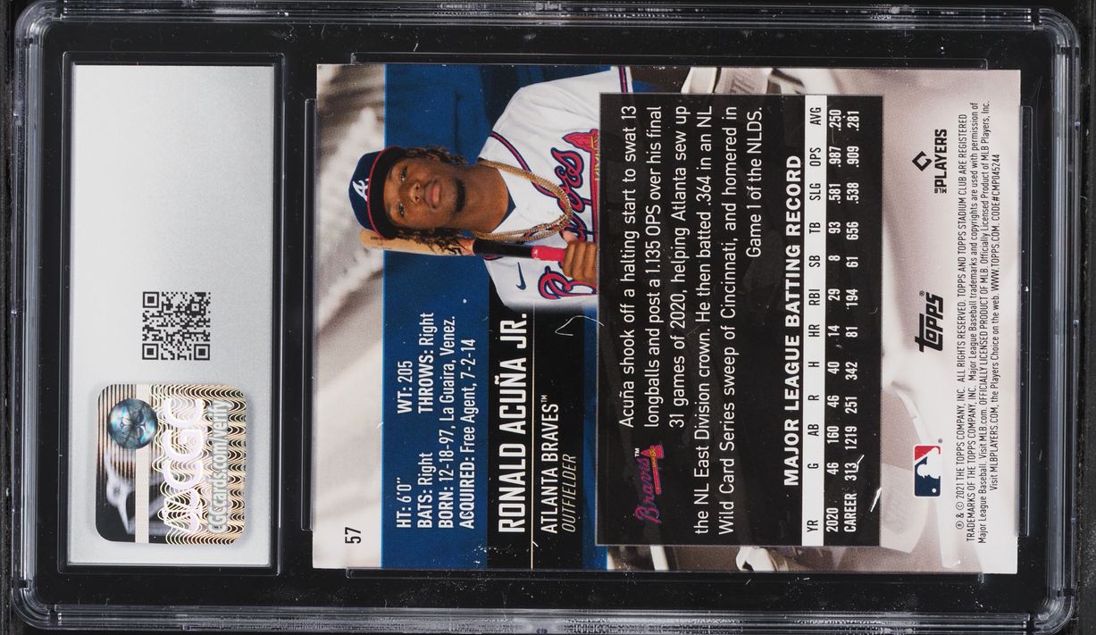 2021 Stadium Club Red Foil Ronald Acuna Jr. #57 CGC 9 MINT