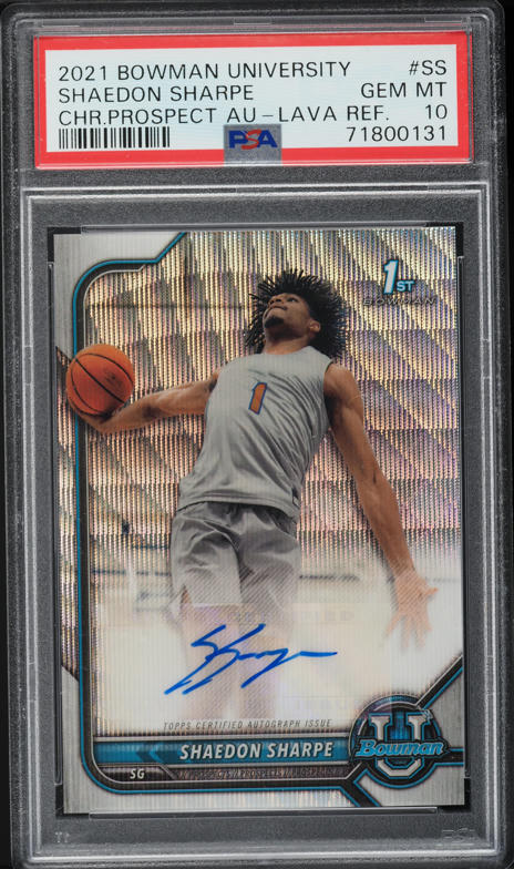 2021 Bowman Chrome U Lava Refractor Shaedon Sharpe ROOKIE