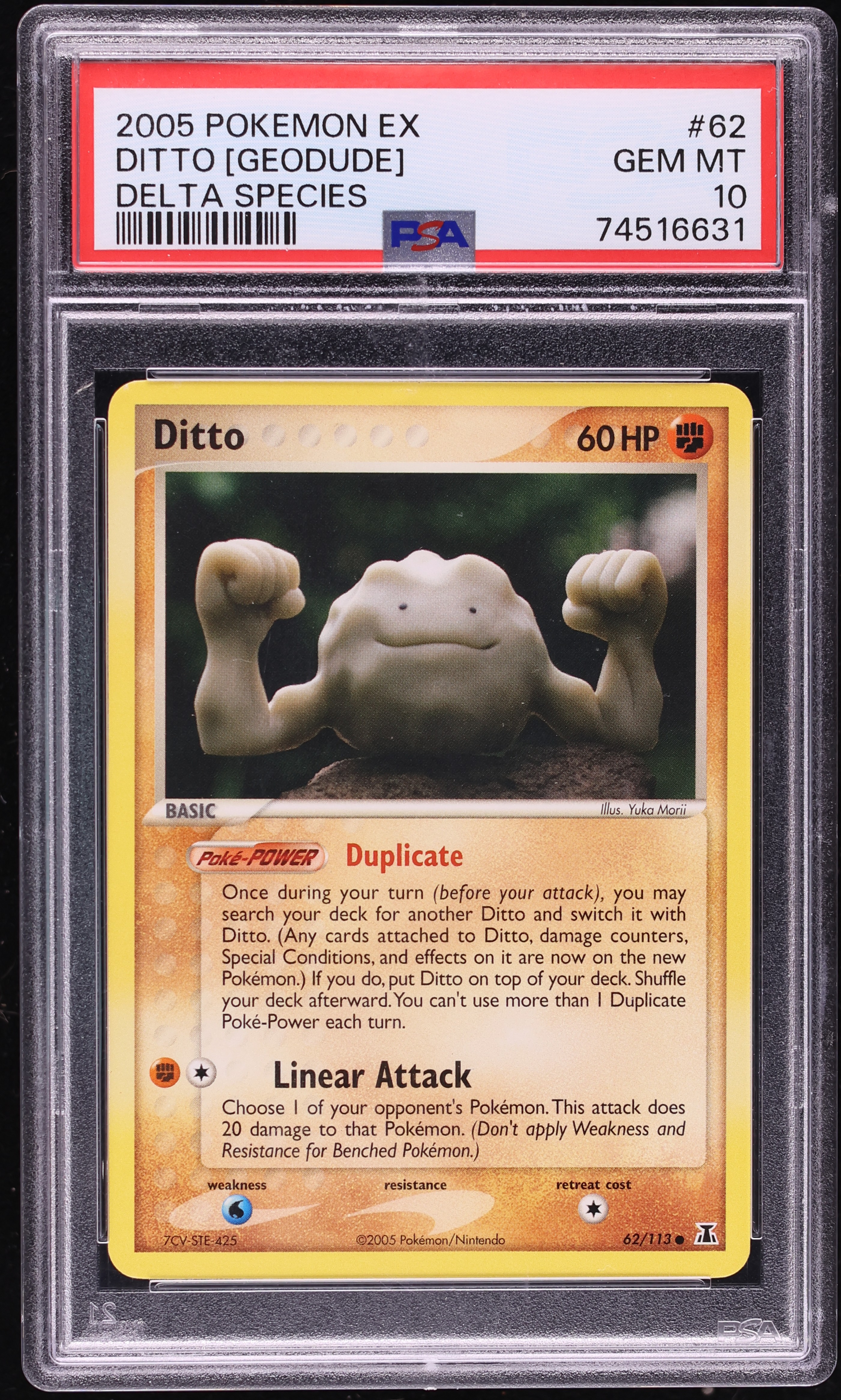 2005 Pokemon EX Delta Species Ditto Geodude #62 PSA 10 GEM MINT