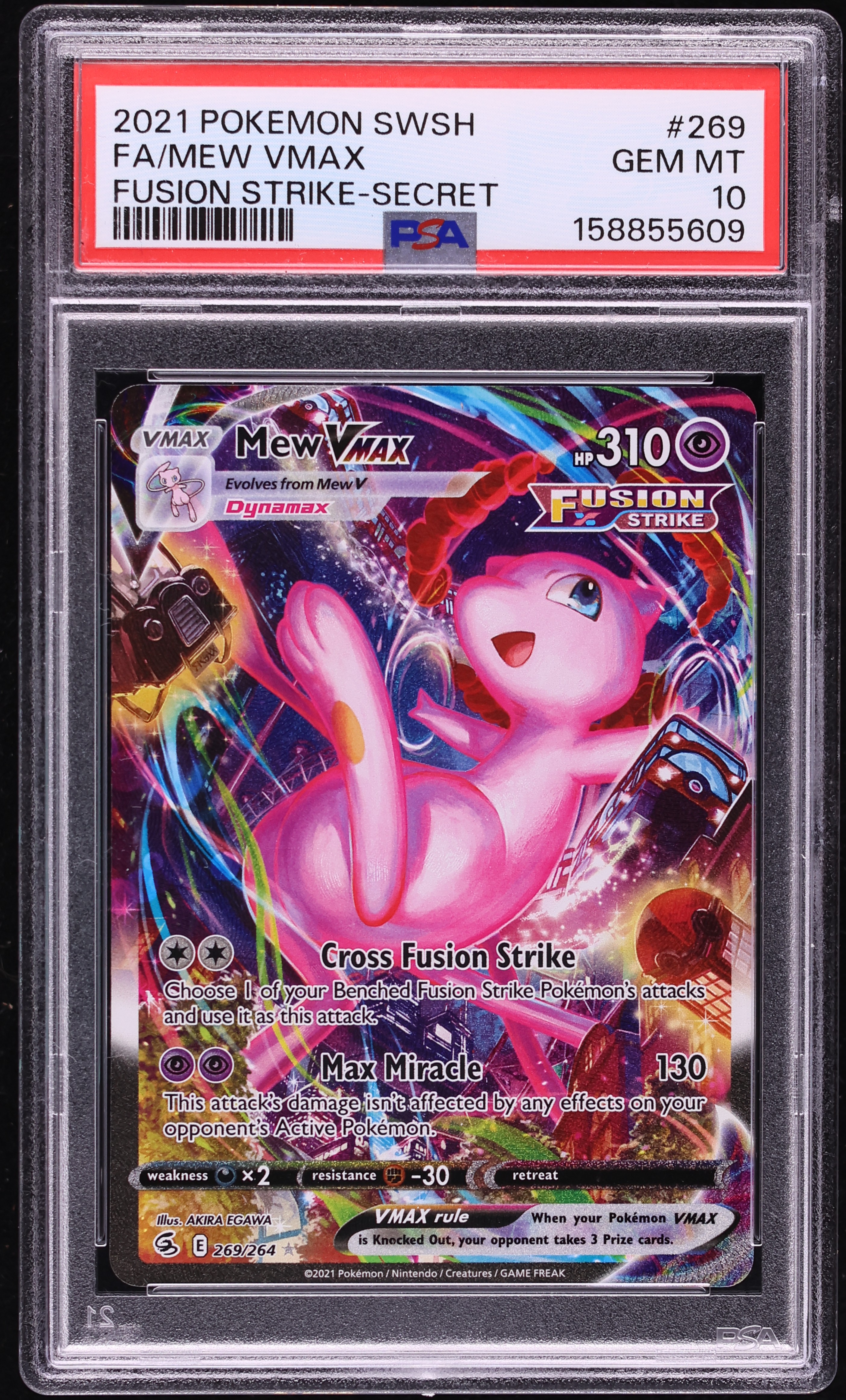 2021 Pokemon Sword & Shield Fusion Strike Alt Art Mew VMAX #269 PSA 10 GEM MINT