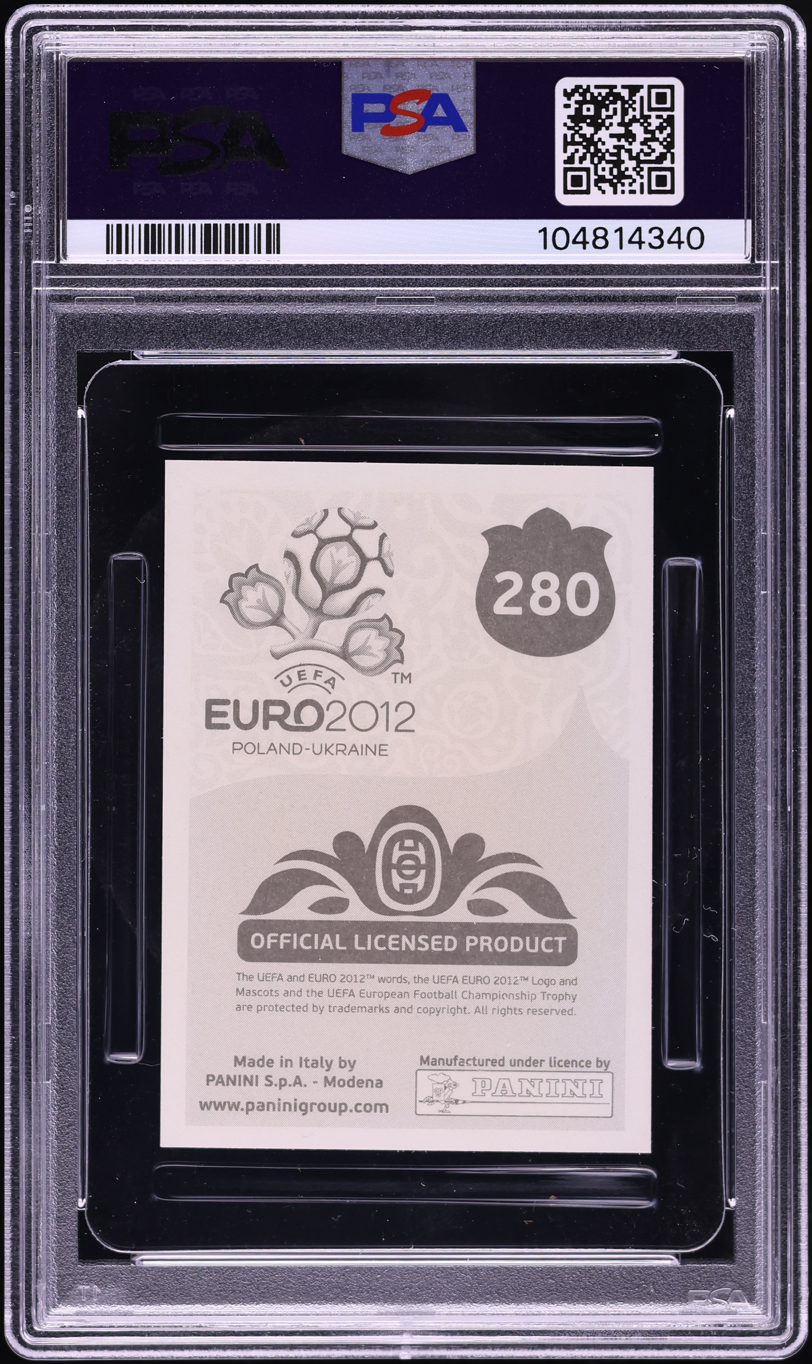 2012 Panini UEFA Euro Cristiano Ronaldo #280 PSA 9 MINT on