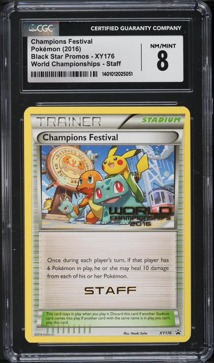 2016 Pokemon XY Black Star Promo WC Staff Champions Festival CGC 8 NM-MT