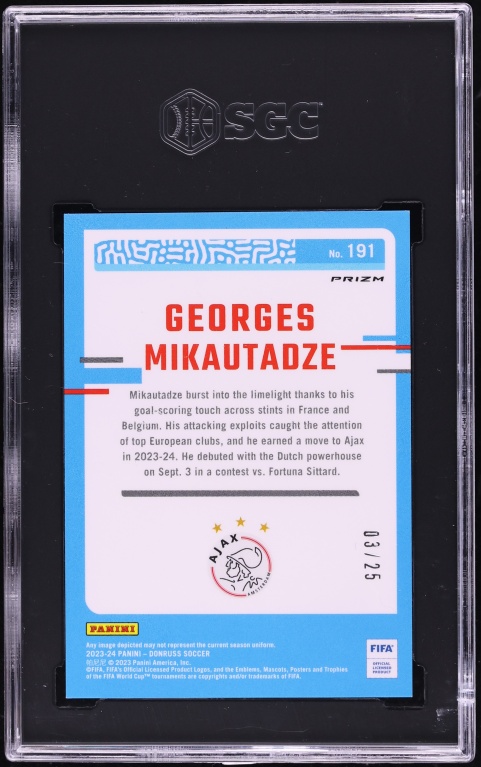 2023 Donruss Optic Pink Ice Prizm Georges Mikautadze ROOKIE /25 #191 SGC 9 MINT - Photo 2