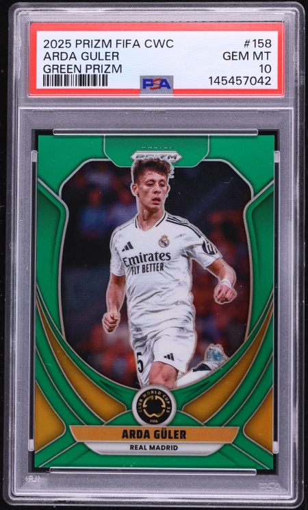 2025 Panini Prizm FIFA Club World Cup Green Arda Guler 5/5 #158 PSA 10 GEM MINT - Photo 1