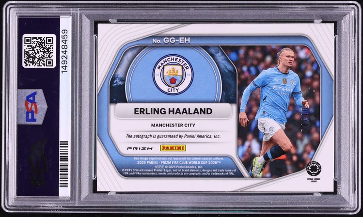 2025 Panini Prizm FIFA World Cup Gold Velocity Erling Haaland AUTO DNA 10 /10 PSA 10 GEM MINT - Photo 2
