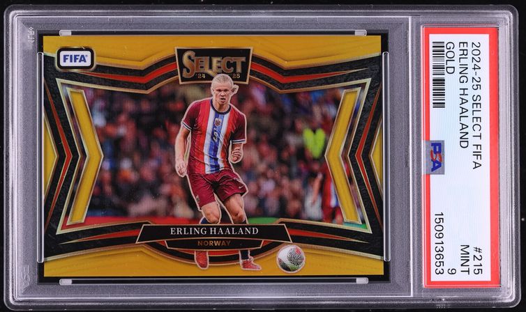 2024 Select FIFA Field Level Gold Erling Haaland 10/10 #215 PSA 9 MINT - Photo 1