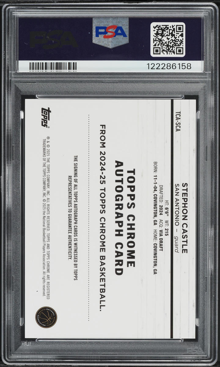 2024 Topps Chrome Gold Geometric Stephon Castle ROOKIE AUTO /50 PSA 9 MINT
