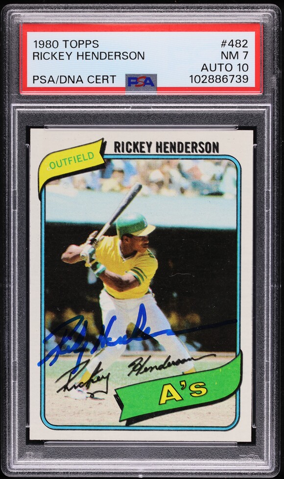 1980 Topps Rickey Henderson ROOKIE #482 PSA 9 MINT on