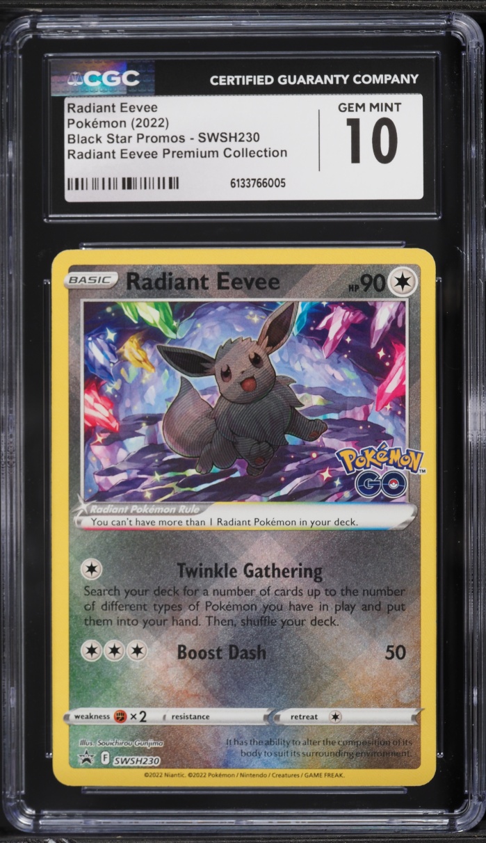 2022 Pokemon Sword & Shield Promo Pokemon GO Holo Radiant Eevee #230 CGC 10 GEM MINT