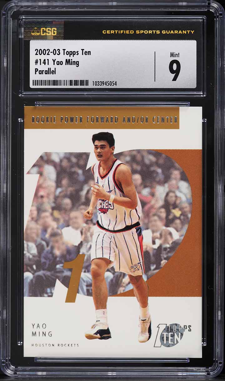 2002 Topps Ten Parallel Yao Ming ROOKIE #141 CSG 9 MINT