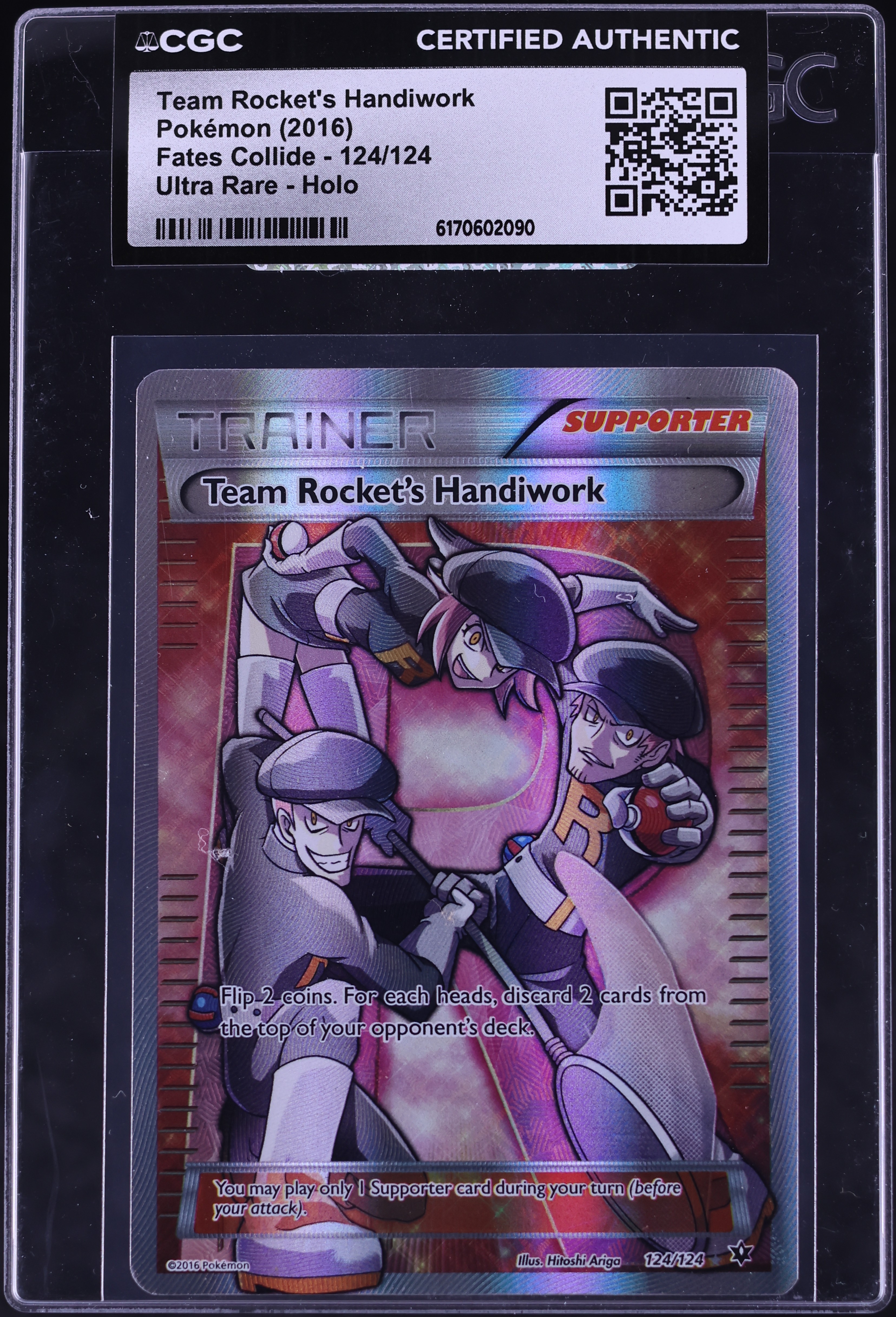 2016 Pokemon XY Fates Collide Full Art Team Rocket's Handiwork #124 CGC AUTH