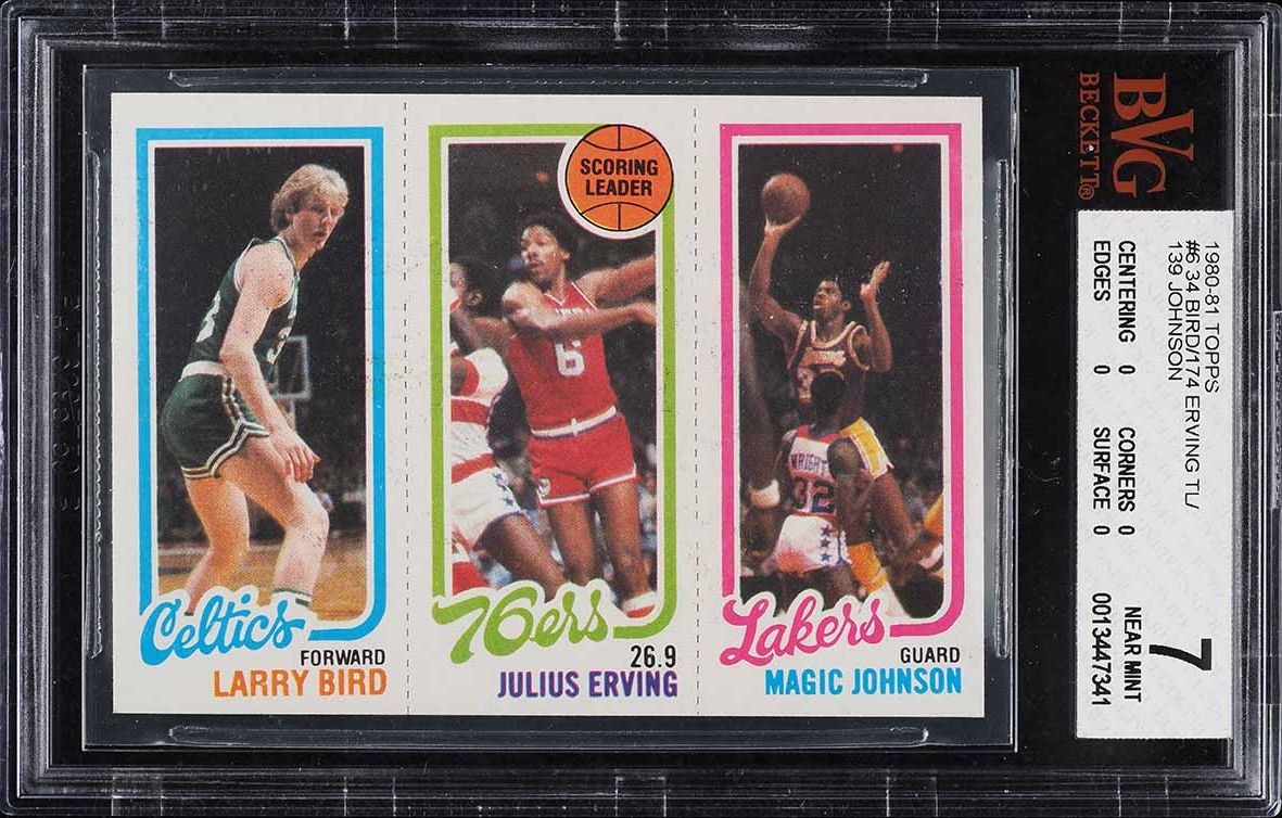 1980 Topps Basketball Larry Bird & Magic Johnson ROOKIE BVG 7 NRMT