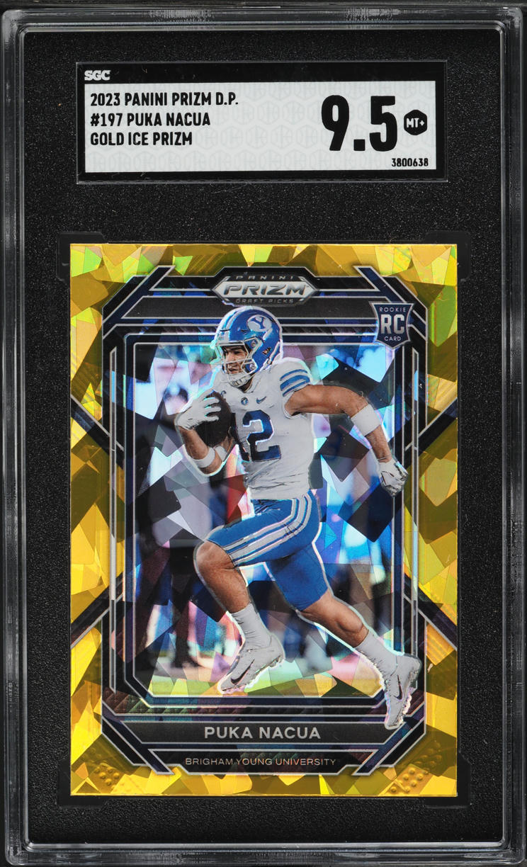 2023 Panini Prizm Draft Picks Gold Ice Puka Nacua ROOKIE #197 SGC 9.5 MINT+