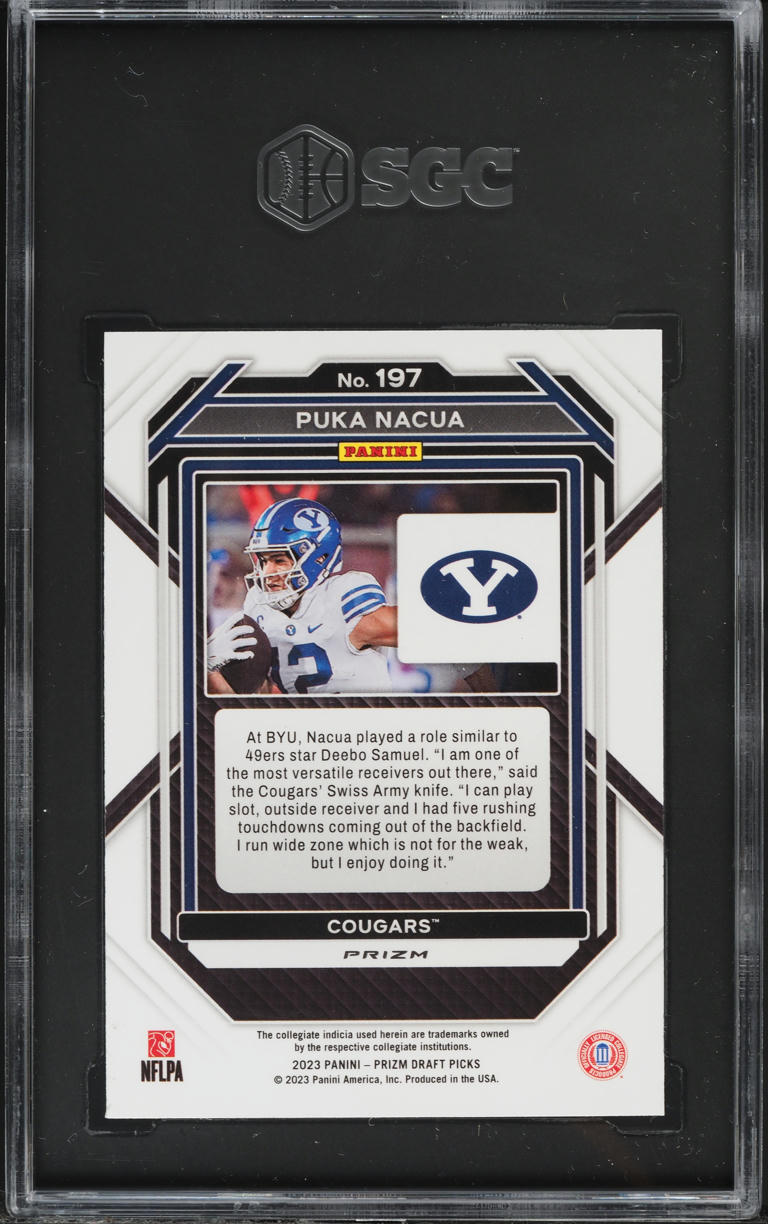2023 Panini Prizm Draft Picks Gold Ice Puka Nacua ROOKIE #197 SGC 9.5 MINT+