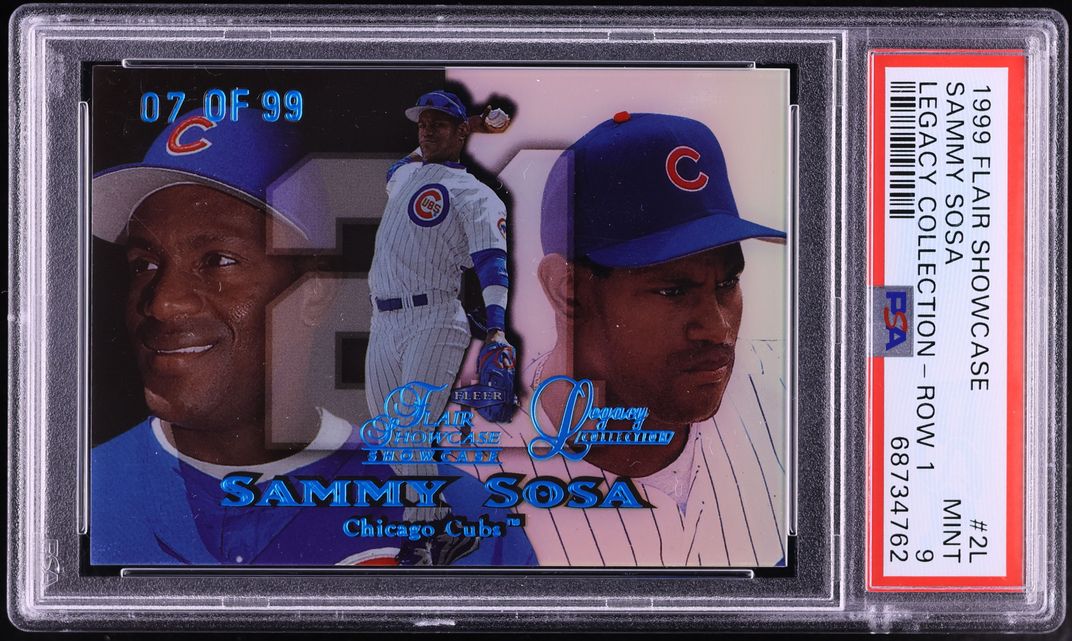1999 Flair Showcase Legacy Collection Row 1 Sammy Sosa /99 #2L PSA 9 MINT